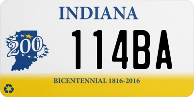 IN license plate 114BA