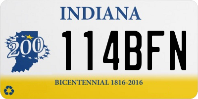 IN license plate 114BFN