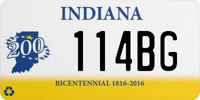 IN license plate 114BG