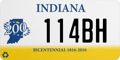 IN license plate 114BH