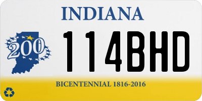 IN license plate 114BHD
