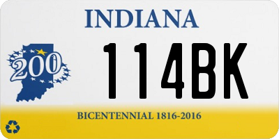 IN license plate 114BK