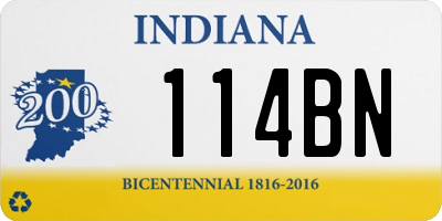 IN license plate 114BN