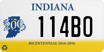 IN license plate 114BO