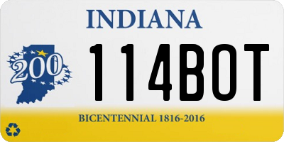 IN license plate 114BOT