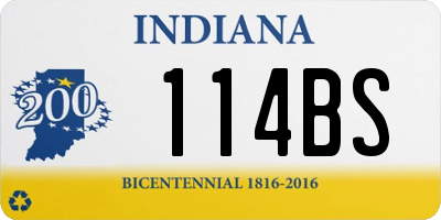 IN license plate 114BS