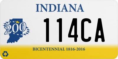 IN license plate 114CA