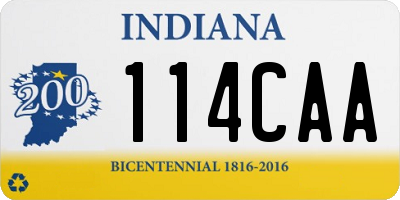 IN license plate 114CAA