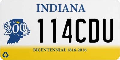 IN license plate 114CDU