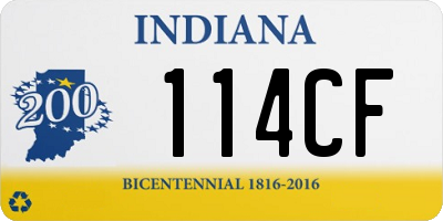 IN license plate 114CF