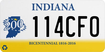 IN license plate 114CFO