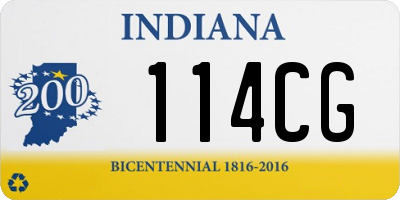 IN license plate 114CG