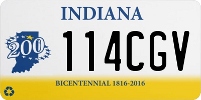 IN license plate 114CGV