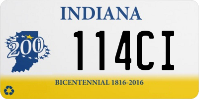 IN license plate 114CI