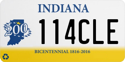 IN license plate 114CLE