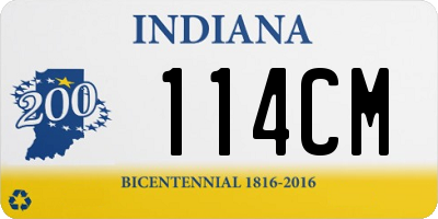 IN license plate 114CM