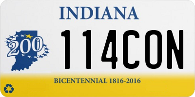 IN license plate 114CON