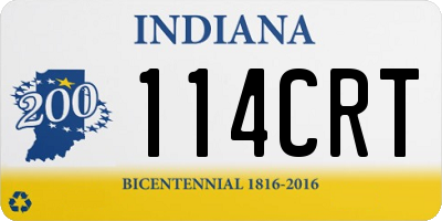 IN license plate 114CRT