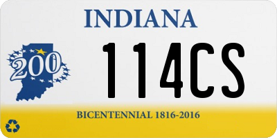 IN license plate 114CS