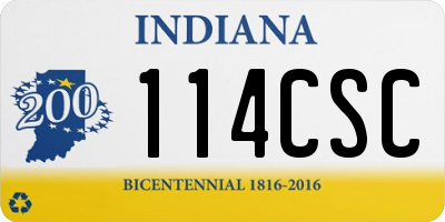 IN license plate 114CSC
