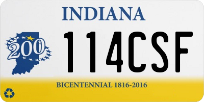 IN license plate 114CSF