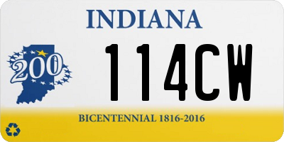 IN license plate 114CW