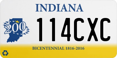 IN license plate 114CXC