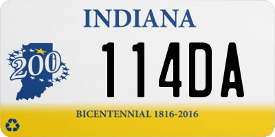 IN license plate 114DA