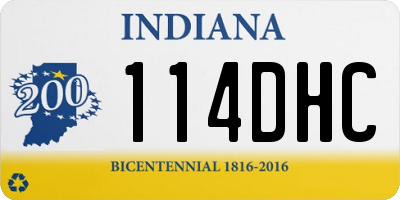 IN license plate 114DHC