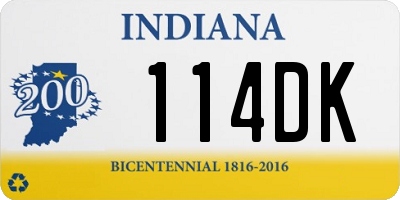 IN license plate 114DK