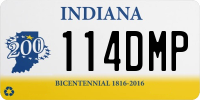 IN license plate 114DMP
