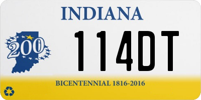 IN license plate 114DT