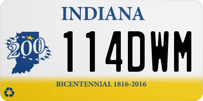 IN license plate 114DWM