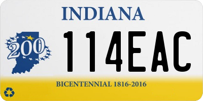 IN license plate 114EAC