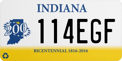IN license plate 114EGF
