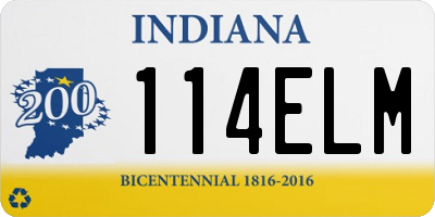 IN license plate 114ELM