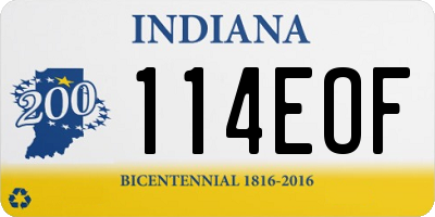 IN license plate 114EOF