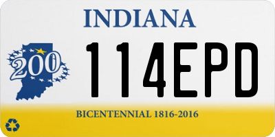 IN license plate 114EPD