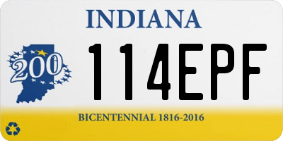 IN license plate 114EPF