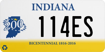 IN license plate 114ES