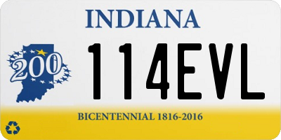 IN license plate 114EVL