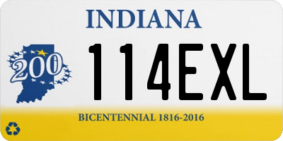 IN license plate 114EXL