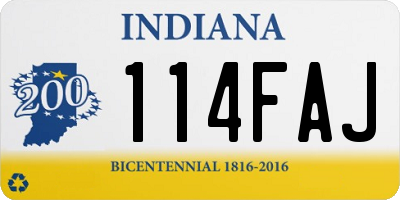 IN license plate 114FAJ