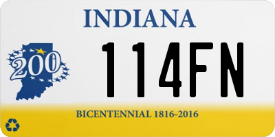 IN license plate 114FN