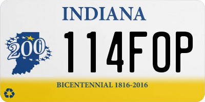 IN license plate 114FOP