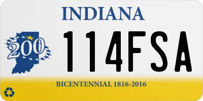 IN license plate 114FSA