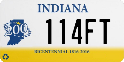 IN license plate 114FT