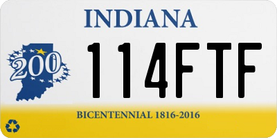 IN license plate 114FTF