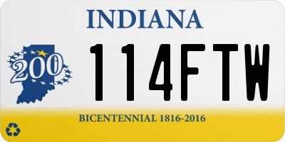 IN license plate 114FTW
