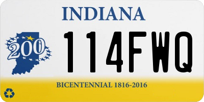 IN license plate 114FWQ